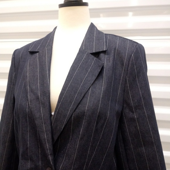 Navy Pinstripe Blazer - Picture 6 of 7
